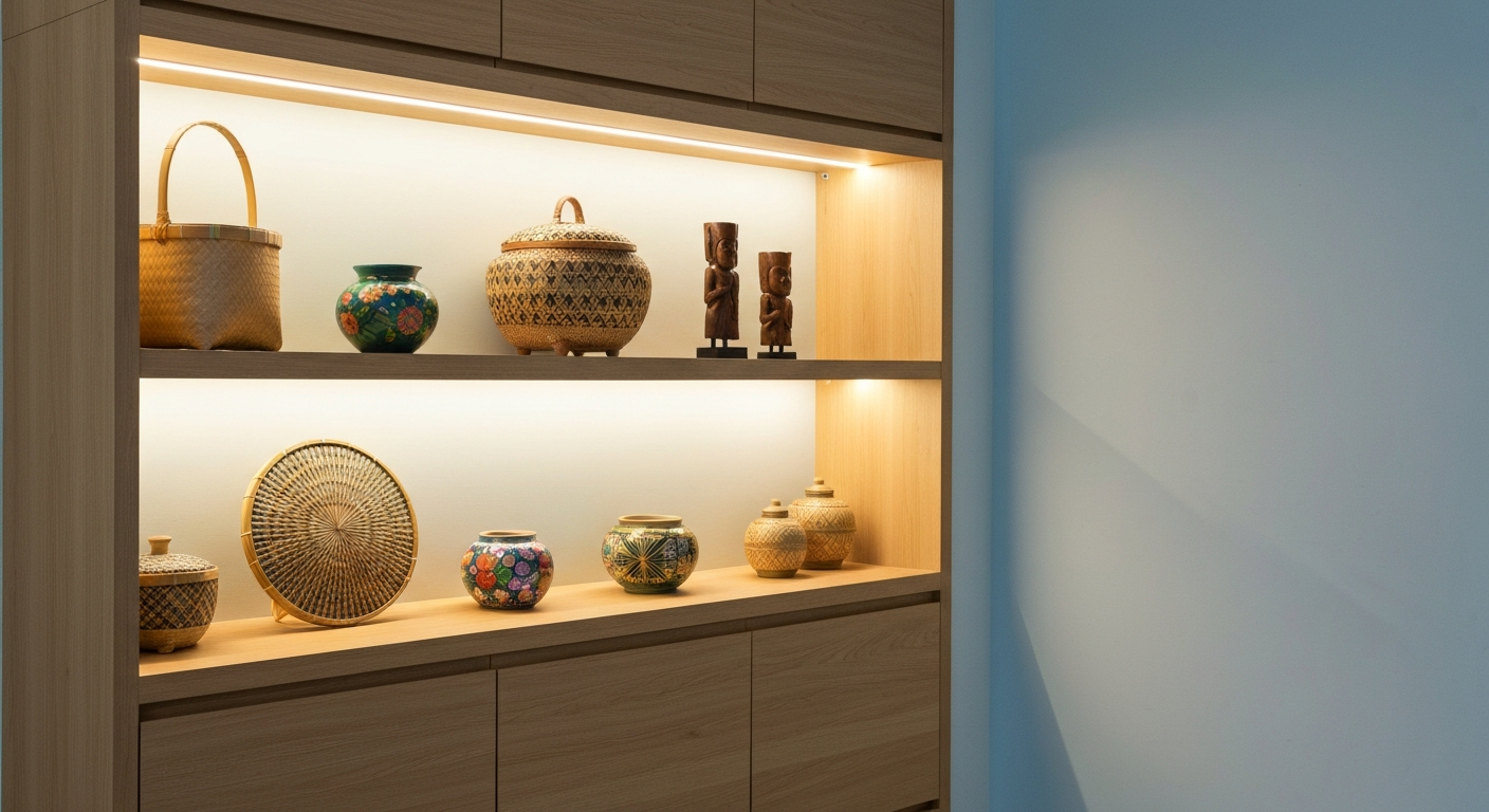 LED Strip ติดตู้โชว์งานฝีมือ — เปลี่ยนของธรรมดาให้กลายเป็น Art