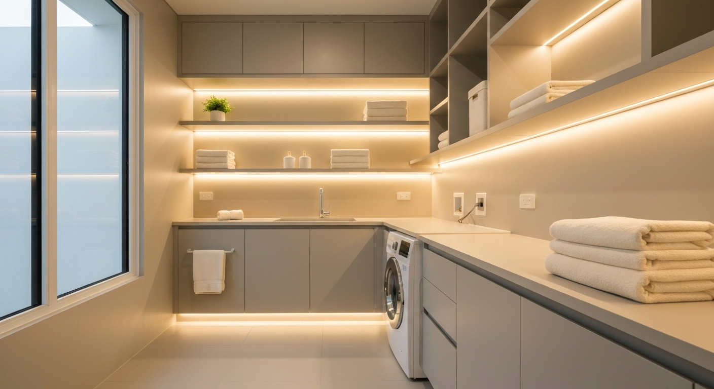 LED Strip สำหรับห้องซักผ้า — ติดตั้งยังไงให้ใช้งานสะดวกและทนความชื้น