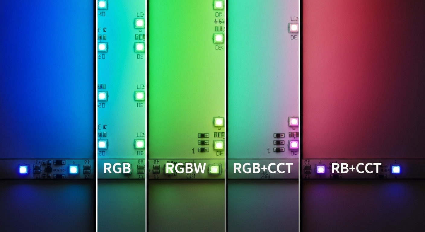 RGB vs RGBW vs RGB+CCT — What's the Difference? Choosing the Right Color LED Strip
