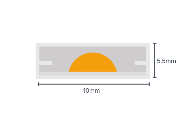 ภาพหน้าตัด COB LED Strip IP68 Silicone Extrusion 24V