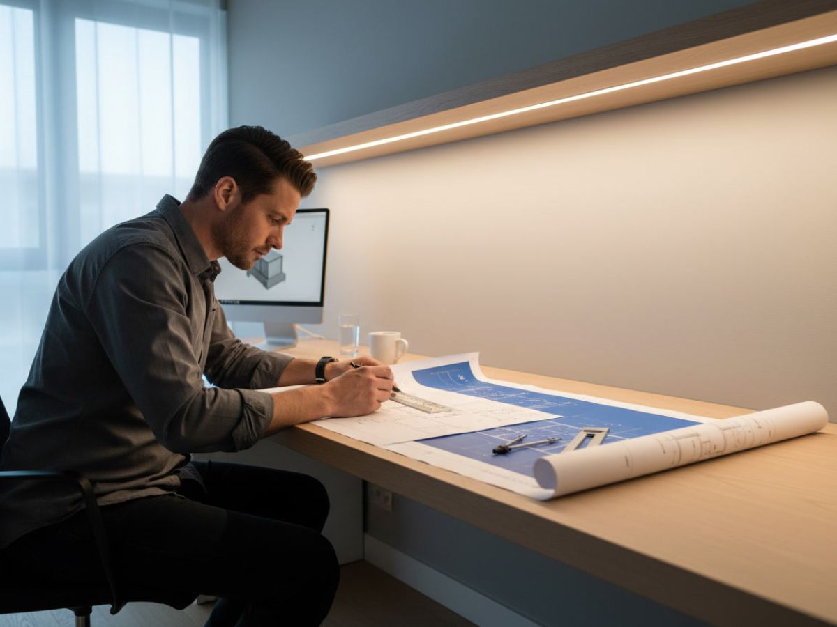 โต๊ะทำงานเขียนแบบ อ่านตัวเลขเล็กๆ ได้ชัด