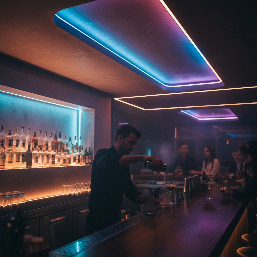 ผับบาร์ วิ่งสีตามจังหวะ bass drop ทำให้พื้นที่มีชีวิต