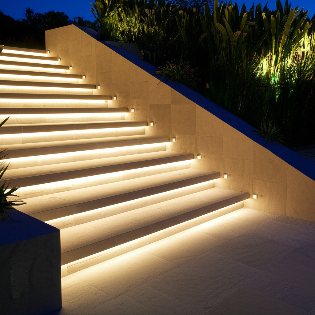 ขอบบันไดนอกบ้าน ฝังร่องพอดี 10x10mm