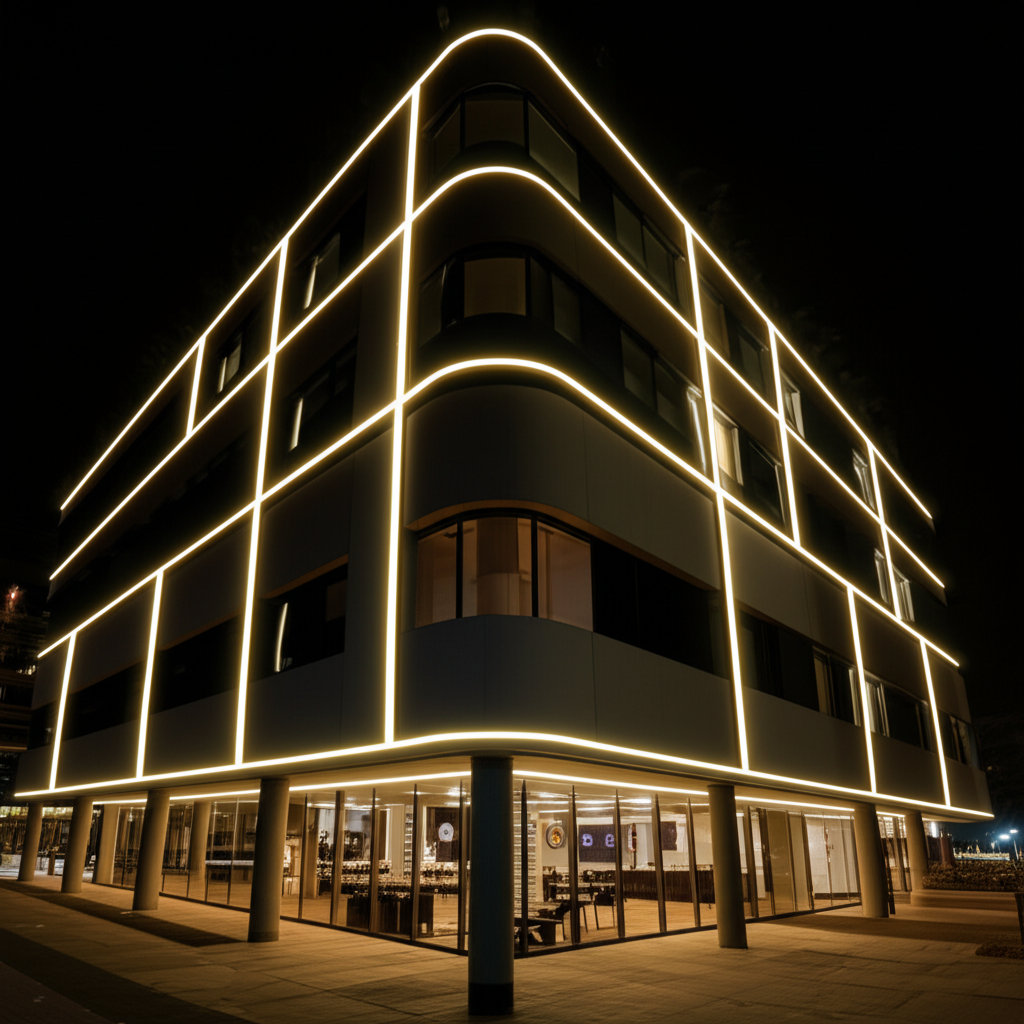 งาน façade อาคาร เดินไฟเส้นยาวๆ ได้คุ้มค่า