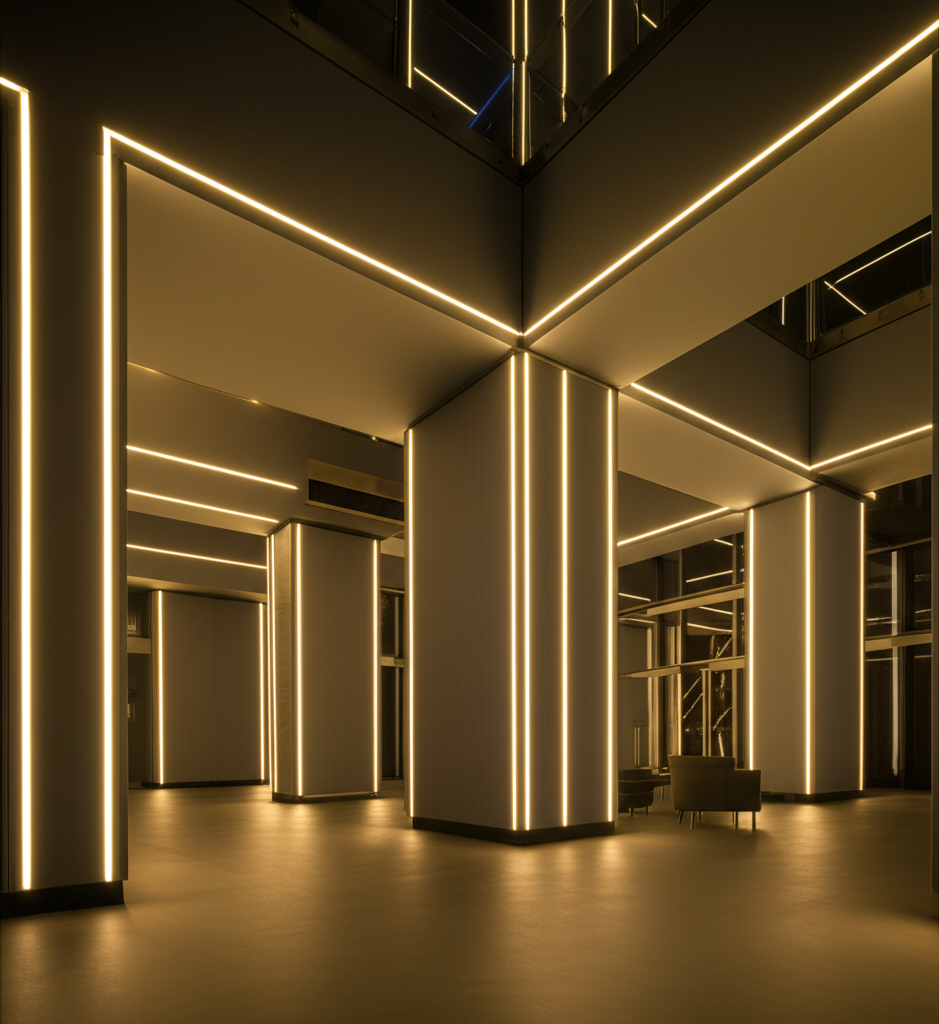 ไฟเส้นตามแนวโครงสร้างอาคาร